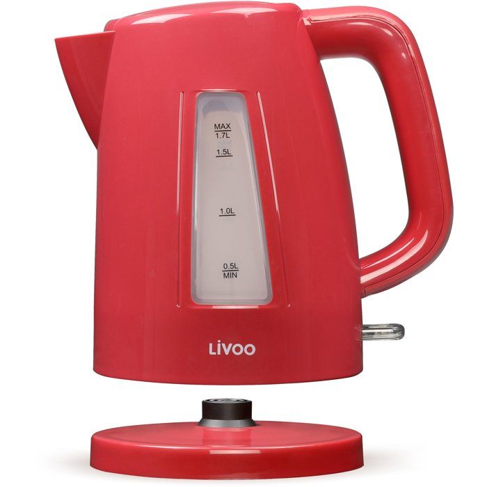 Bouilloire - LIVOO - DOD184RC - 2200 W - 1,7 L - Socle 360° - Rouge