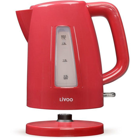 Bouilloire - LIVOO - DOD184RC - 2200 W - 1,7 L - Socle 360° - Rouge