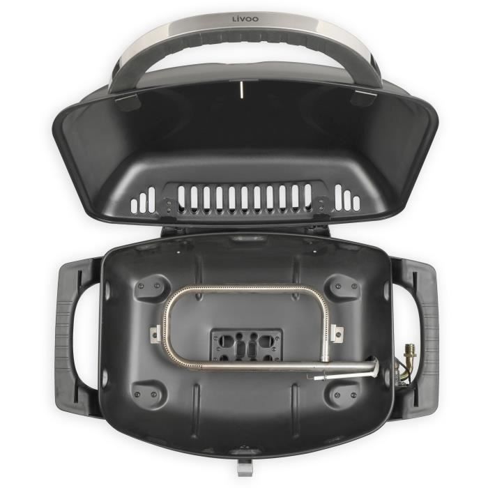 Barbecue a gaz portable LIVOO DOC275 - Acier ÈmaillÈ - Surface de cuisson 50x37.5 cm