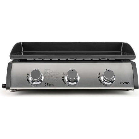 Plancha gaz - LIVOO - 3 bruleurs - 61 x 38 cm - DOC277