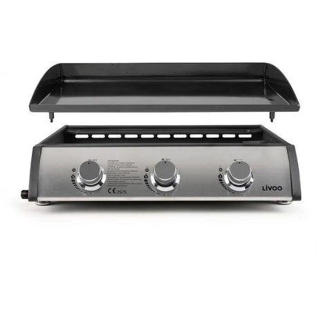 Plancha gaz - LIVOO - 3 bruleurs - 61 x 38 cm - DOC277