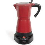 Cafetiere italienne électrique - LIVOO - DOD117RC - 480 W - 300 ml - 6 tasses - Rouge / Noir
