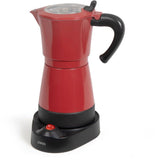 Cafetiere italienne électrique - LIVOO - DOD117RC - 480 W - 300 ml - 6 tasses - Rouge / Noir