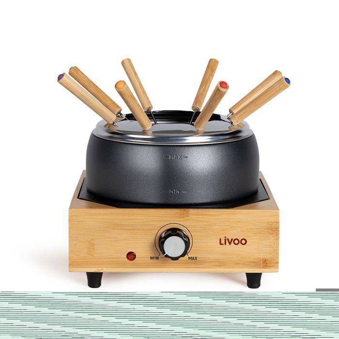 Appareil a fondue électrique - LIVOO - DOC287 - 800W - 2L - 8 personnes - Thermostat ajustable - Caquelon antiadhésif sans PFAS
