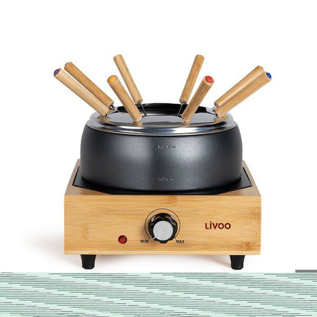 Appareil a fondue électrique - LIVOO - DOC287 - 800W - 2L - 8 personnes - Thermostat ajustable - Caquelon antiadhésif sans PFAS