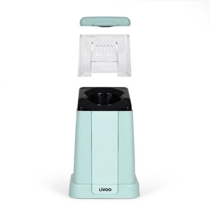 Machine a pop-corn - LIVOO - DOM497 - 1200W - 100g de mais - Arret automatique - Couvercle doseur - Protection contre la surchauffe