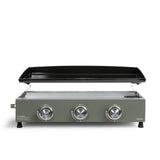 Plancha gaz - LIVOO - DOC324 - 67 x 47 x 24 cm -3 brûleurs - Vert / Noir