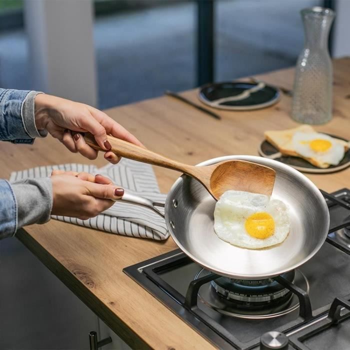 Poele Acier inoxydable 18/10 Triply Brigade 20 cm - LIVOO - MEP157 - Tous feux dont induction - Made in France