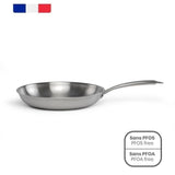 Poele Acier inoxydable 18/10 Triply Brigade 24 cm - LIVOO - MEP158 - Tous feux dont induction - Made in France