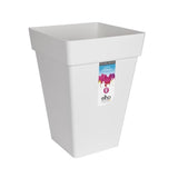 ELHO Bac a fleurs Loft Urban Carré Haut - Ø 37 x H 51 cm - Extérieur - 100% recyclé - Blanc