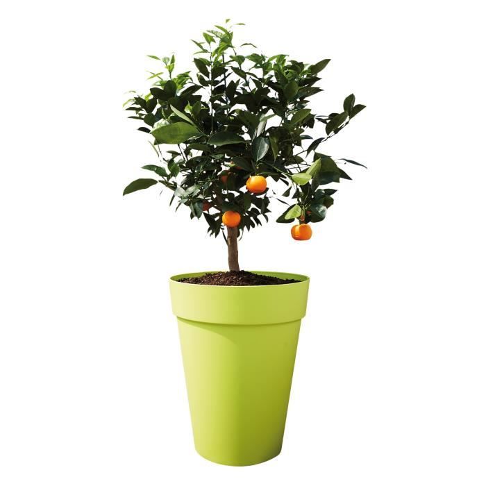ELHO Pot de fleurs Loft Urban rond Haut - Ø 34 x H 45 cm - Extérieur - 100% recyclé - Gris
