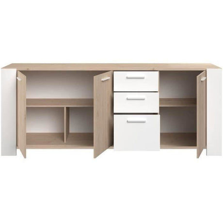 Buffet bas - LOFT - Chene / Blanc - 3 portes - 3 tiroirs - PARISOT