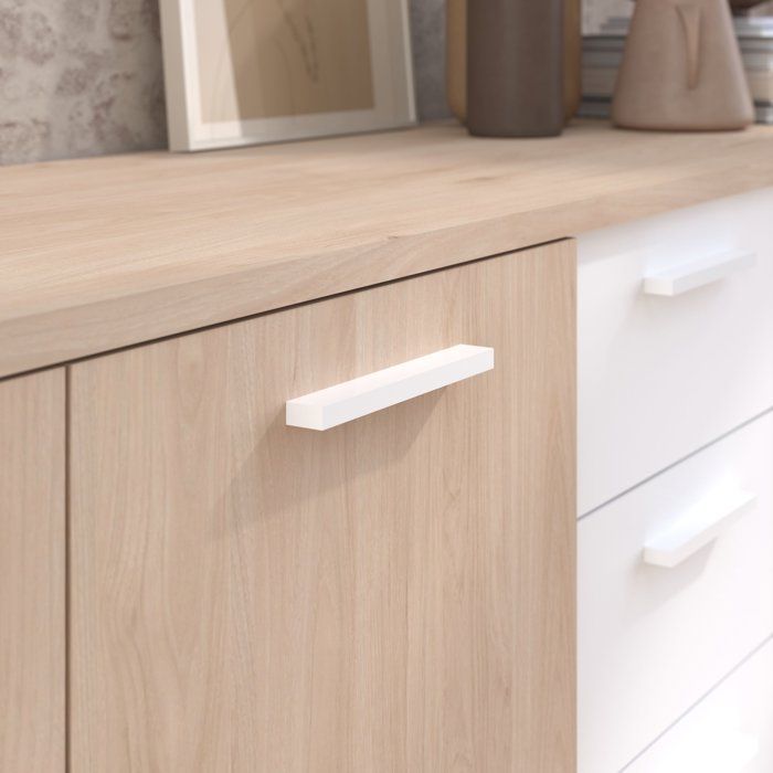 Ensemble Buffet et Table rectangulaire - Style Scandinave - LOFT - Chene / Blanc - PARISOT