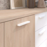 Ensemble Buffet et Table rectangulaire - Style Scandinave - LOFT - Chene / Blanc - PARISOT