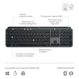 Clavier - Sans fil - Logitech - MX Keys S - AZERTY -Graphite