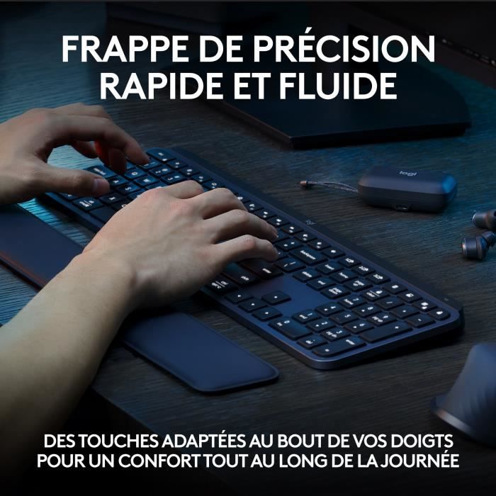 Clavier - Sans fil - Logitech - MX Keys S - AZERTY -Graphite
