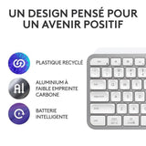 Clavier - Sans fil - Logitech - MX Keys S - AZERTY -Gris pâle