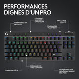 Clavier gamer - Sans fil - Logitech G  Pro X TKL Lightspeed - AZERTY - Mécanique - Rétroéclairé - Noir
