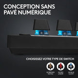 Clavier gamer - Sans fil - Logitech G  Pro X TKL Lightspeed - AZERTY - Mécanique - Rétroéclairé - Noir