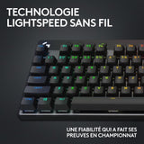 Clavier gamer - Sans fil - Logitech G  Pro X TKL Lightspeed - AZERTY - Mécanique - Rétroéclairé - Noir