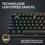 Clavier gamer - Sans fil - Logitech G  Pro X TKL Lightspeed - AZERTY - Mécanique - Rétroéclairé - Noir