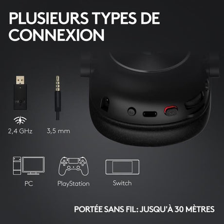 Casque gamer - Sans fil - Logitech G - Lightspeed - Rose