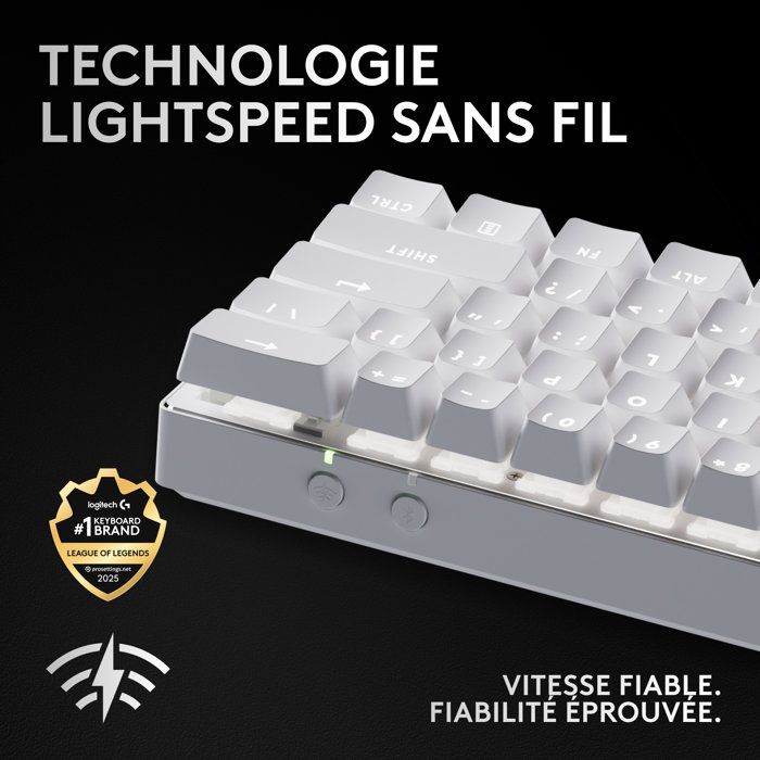 Clavier gamer - Sans fil - Logitech G - G Pro X 60 - Lightspeed - Blanc