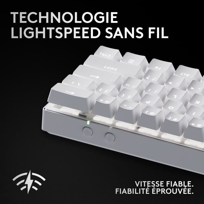 Clavier gamer - Sans fil - Logitech G - G Pro X 60 - Lightspeed - Blanc