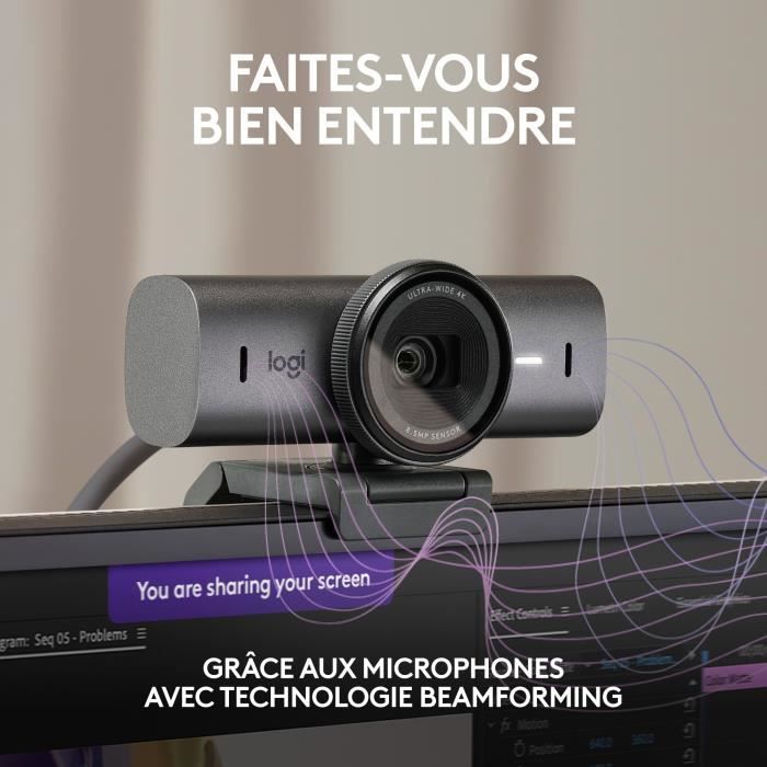 Webcam - Filaire - Logitech - MX Brio - Graphite