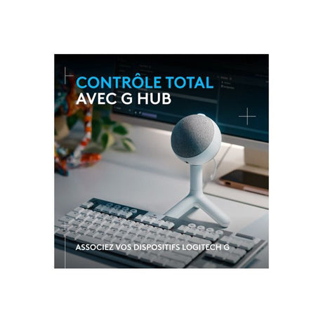 Microphone - Filaire - Logitech G - Yeti Orb - Compatible PC et MAC - Blanc