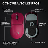 Souris gamer - sans fil - Logitech - G Pro X Superlight 2 DEX - Rose