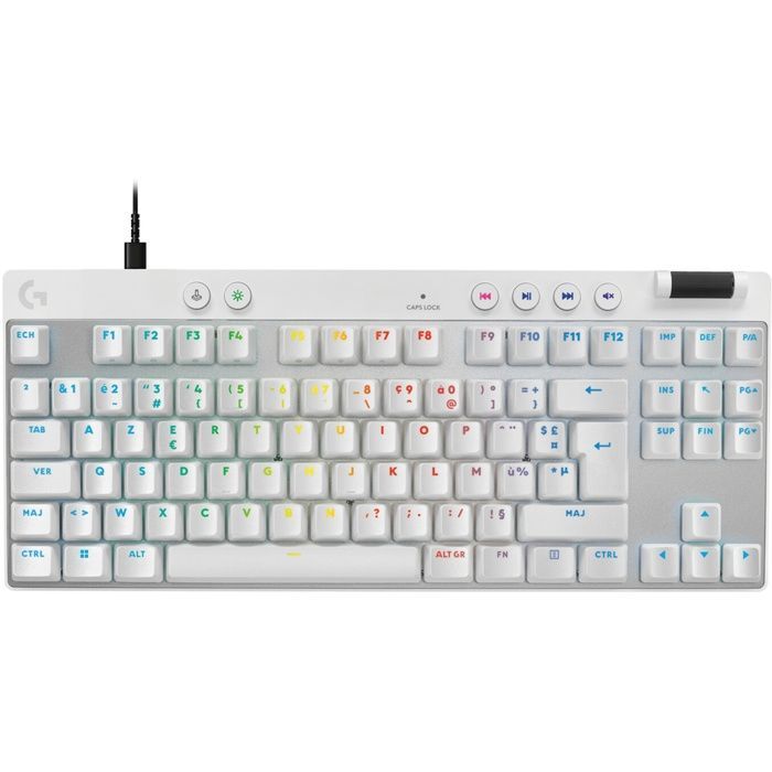 Clavier gamer - Filaire - Logitech G - Pro X TKL Rapid - AZERTY - Blanc