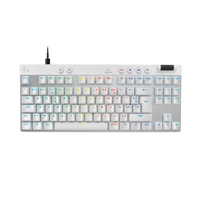 Clavier gamer - Filaire - Logitech G - Pro X TKL Rapid - AZERTY - Blanc