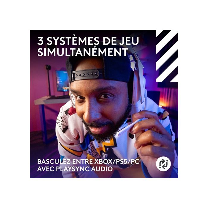 Casque gamer - Sans fil - Logitech G - Astro A50 Lightspeed Pro-G Graphene - Xbox, PS5, Switch, PC/Mac - Blanc