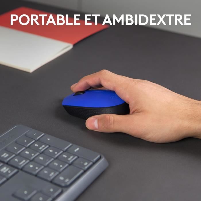 Souris sans fil Logitech Cordless Laser M171 (Noir/Bleu)