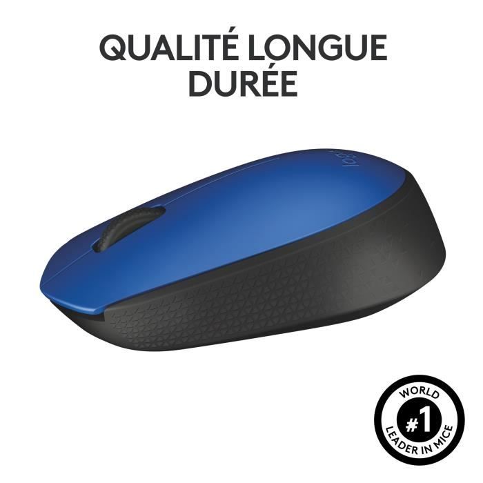 Souris sans fil Logitech Cordless Laser M171 (Noir/Bleu)