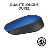 Souris sans fil Logitech Cordless Laser M171 (Noir/Bleu)