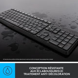 Ensemble Clavier Souris - Sans fil - Logitech - MK235 - AZERTY - Graphite