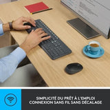 Ensemble Clavier Souris - Sans fil - Logitech - MK235 - AZERTY - Graphite