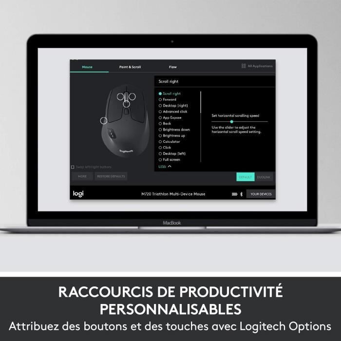 Ensemble Clavier Souris - Sans fil - Logitech - MK850 - AZERTY - Noir
