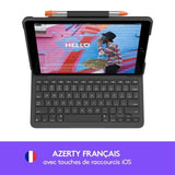 Etui clavier - Logitech - Slim Folio - AZERTY - Pour iPad 10.2 (7e, 8e, 9e génération) - Gris
