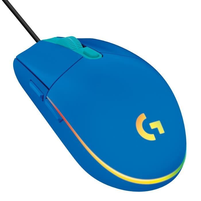 Gaming mouse - Wired - LOGITECH G - G203 - LIGHTSYNC - RGB - USB - Blue