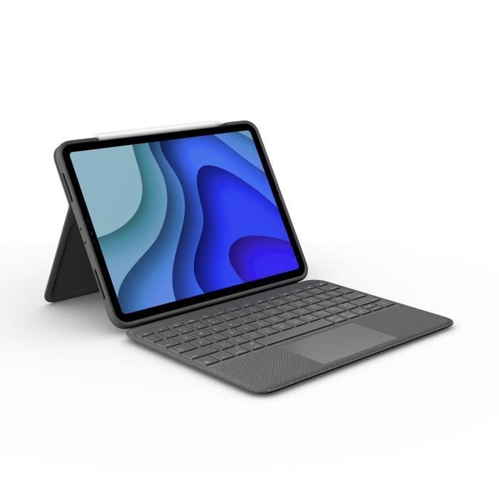 Clavier Folio Touch - LOGITECH - 1re, 2e, 3e et 4e générations -Gris