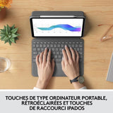 Clavier Folio Touch - LOGITECH - 1re, 2e, 3e et 4e gÈnÈrations -Gris