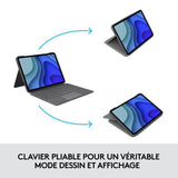 Clavier Folio Touch - LOGITECH - 1re, 2e, 3e et 4e gÈnÈrations -Gris
