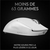 Souris gamer - Sans fil - Logitech G - G Pro X Superlight - Blanc