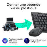 Ensemble Clavier Souris - Sans fil - Logitech - MK295 - AZERTY - Noir