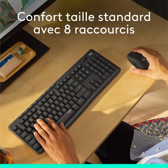 Ensemble clavier souris - Sans fil - Logitech - MK295 - AZERTY