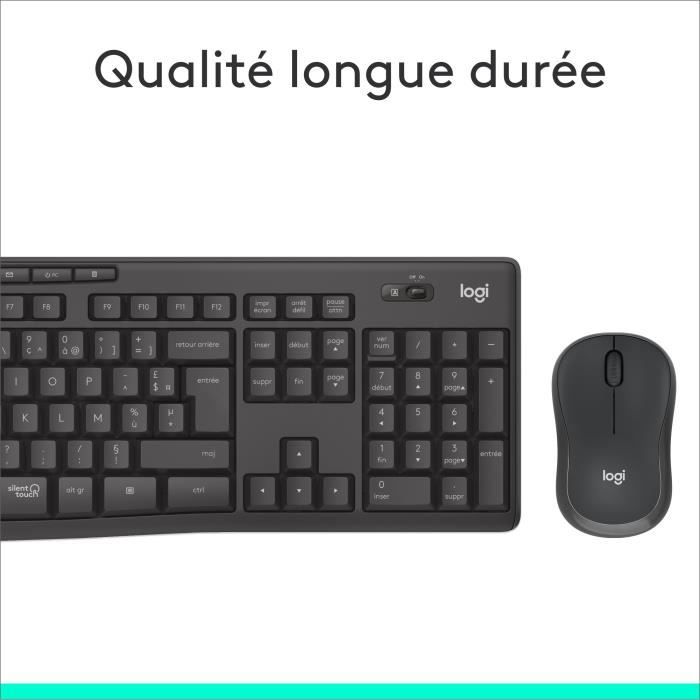 Ensemble clavier souris - Sans fil - Logitech - MK295 - AZERTY