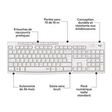 Ensemble Clavier Souris - Sans fil - Logitech - MK295 - AZERTY - Blanc